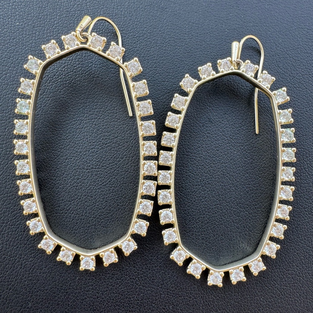 Kendra Scott Danielle Open Frame Gold & Crystal Earrings